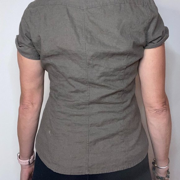 Blouse, tan/army green colour - Picture 3 of 5